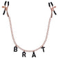 Sex & Mischief Brat Charmed Nipple Clamps - Rose Gold Nipple Clamps with 45 cm Chain