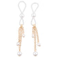 Sex & Mischief Pearl Nipple Ties - Gold/Pearl Nipple Restraints - Set of 2