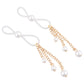 Sex & Mischief Pearl Nipple Ties - Gold/Pearl Nipple Restraints - Set of 2