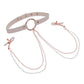 Sex & Mischief Peaches n CreaMe Collar with Nipple Clamps - Peach Nipple Restraints