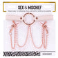 Sex & Mischief Peaches n CreaMe Collar with Nipple Clamps - Peach Nipple Restraints