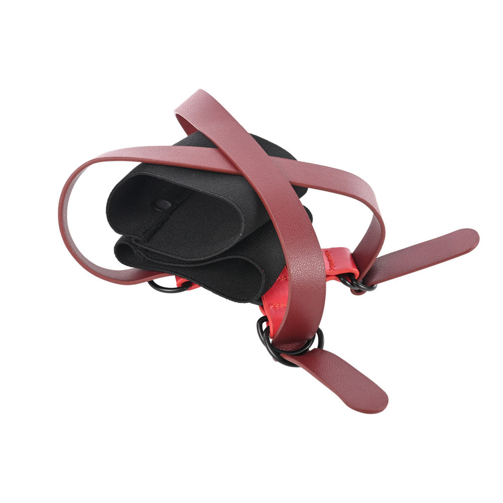 S&M Exs & Ohs Cross Cuffs - Red/Black Restraints
