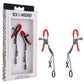 S&M Exs & Ohs Nipple Clamps - Red Tipped Metal Nipple Clamps - Set of 2