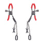 S&M Exs & Ohs Nipple Clamps - Red Tipped Metal Nipple Clamps - Set of 2