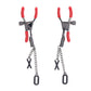 S&M Exs & Ohs Nipple Clamps - Red Tipped Metal Nipple Clamps - Set of 2