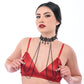 Sex & Mischief Lace Collar with Nipple Ties - Black Neck and Nipple Restraints