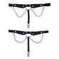 Sex & Mischief Chain Lace Garters - Black/Metal Garters