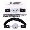 Sex & Mischief Lace Silicone Breathable Ball Gag - Black/Grey Mouth Restraint