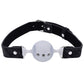 Sex & Mischief Lace Silicone Breathable Ball Gag - Black/Grey Mouth Restraint