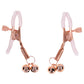 Sex & Mischief Peaches n CreaMe Bell Nipple Clamps - Peach/Rose Gold Nipple Clamps with Bells - Set of 2