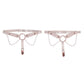 Sex & Mischief Peaches n CreaMe Pearl Garters - Peach / Rose Gold Garters with Pearls - Set of 2