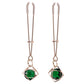 Sex & Mischief Indica Crystal Nipple Clips - Gold Nipple Clips with Emerald Gems