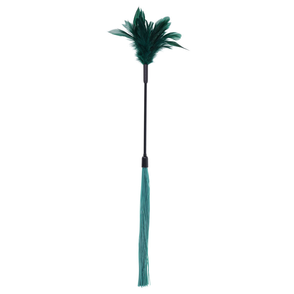 Sex & Mischief Indica Feather Tickler - Green Feather Tickler Whip