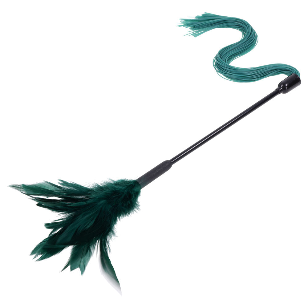 Sex & Mischief Indica Feather Tickler - Green Feather Tickler Whip