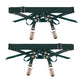 Sex & Mischief Indica Laced Up Garters - Green/Gold Garters - Set of 2