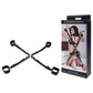 SPORTSHEETS Velvet Noir Adjustable Hog Tie & Cuff Set - Black Restraints
