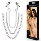 SPORTSHEETS Signature exCHAINgeable Nipple Jewelry - Silver Nipple Clamps with Chain