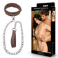 SPORTSHEETS Signature Dawn Dream Collar & Leash - Tan Adjustable Restraint