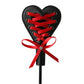 Sex & Mischief Heart Beat Crop - Black/Red 37.5 cm Crop Whip