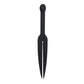 EDGE Silicone Tawse - Black Silicone Tawse Whip with Insertable Handle