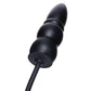 Size Up 5.5 Inch Ripple Inflatable Butt Plug - Black 15.2 cm Inflatable Butt Plug
