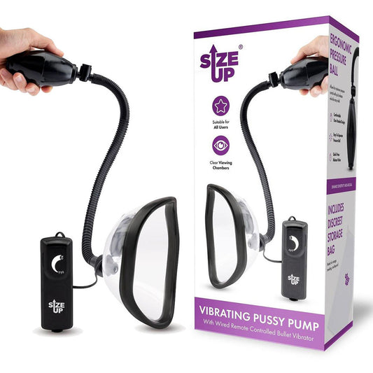 Size Up Vibrating Pussy Pump - Clear Vibrating Vagina Pump