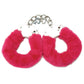 WhipSmart Classic Furry Cuffs - Hot Pink - Hot Pink Furry Restraints with Bonus Eye Mask